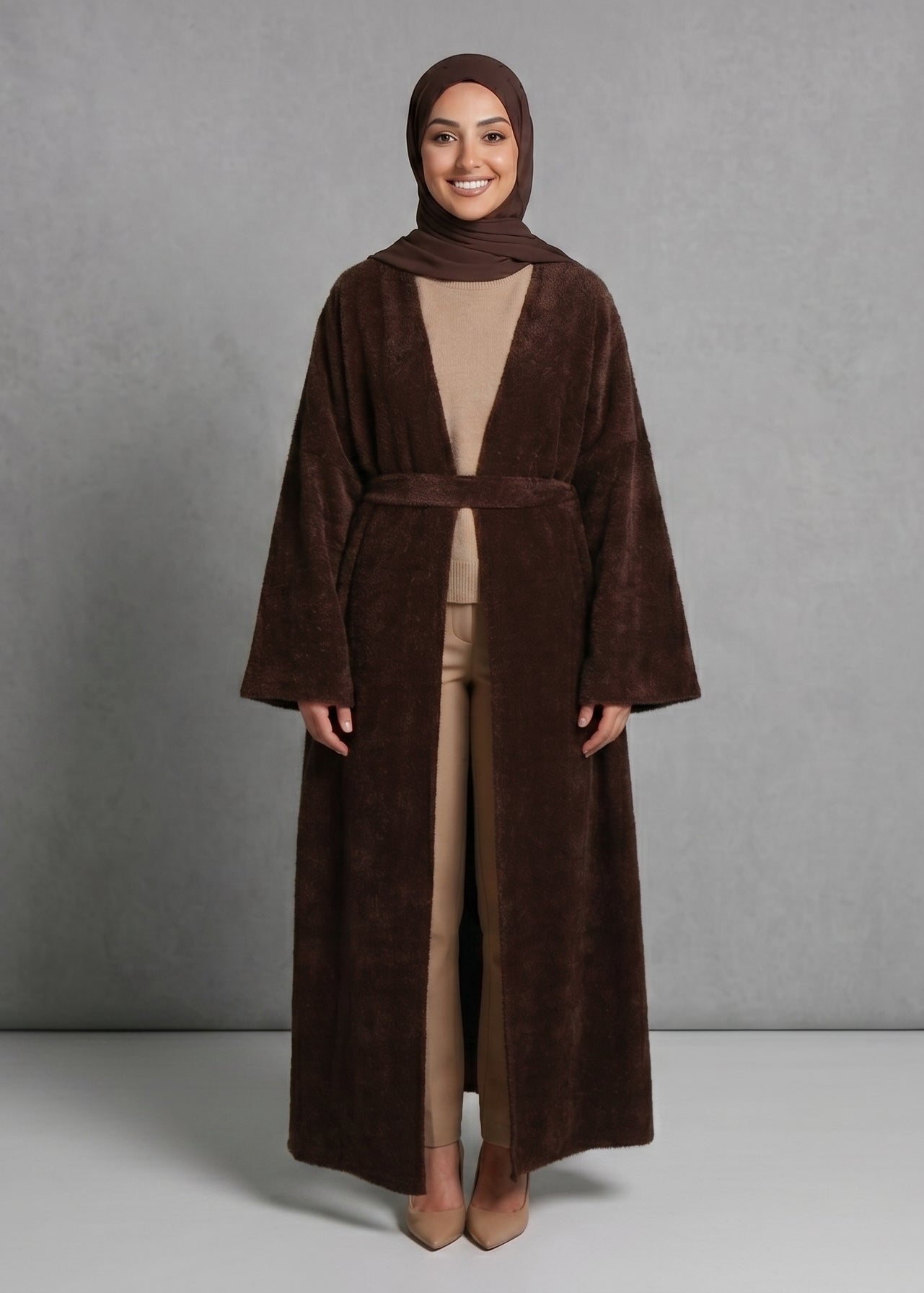 The Waterfall Maxi Coat - Espresso Brown