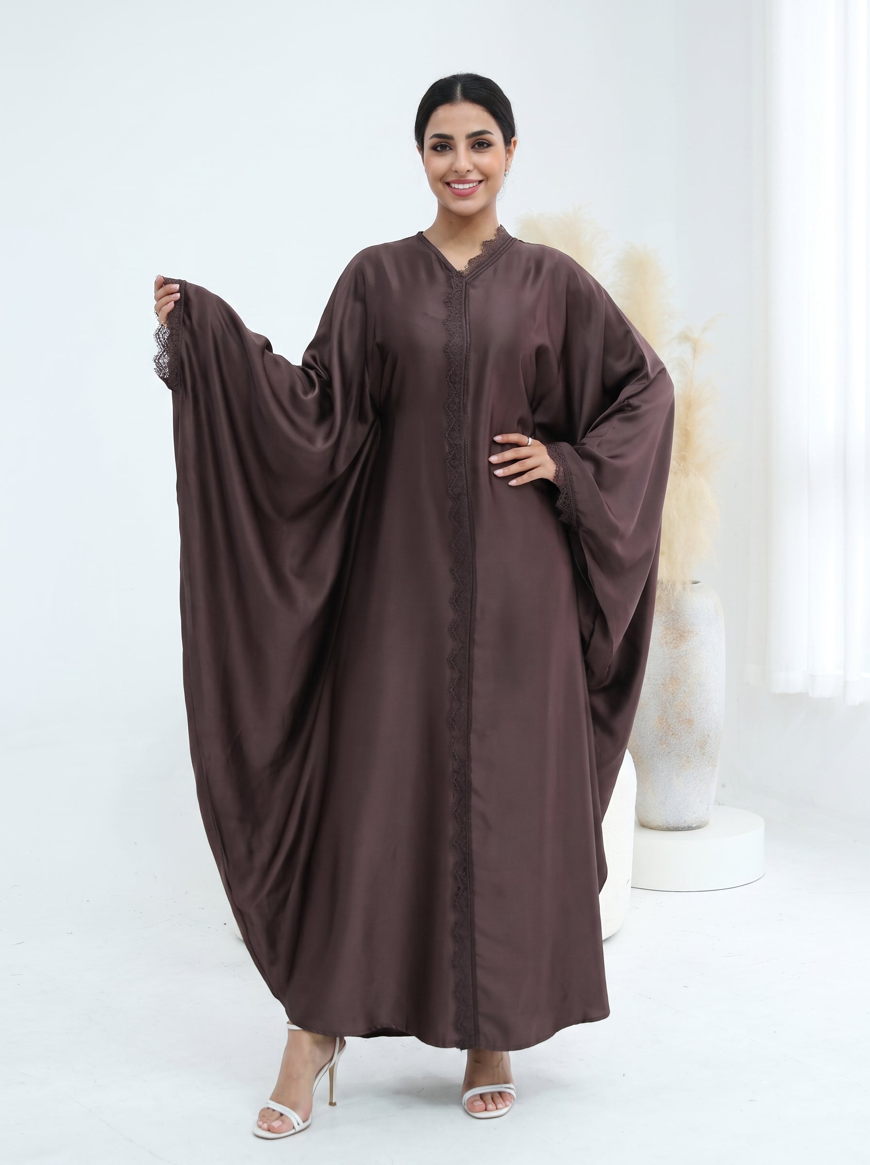 Yasmin Batwing Abaya - Coffee