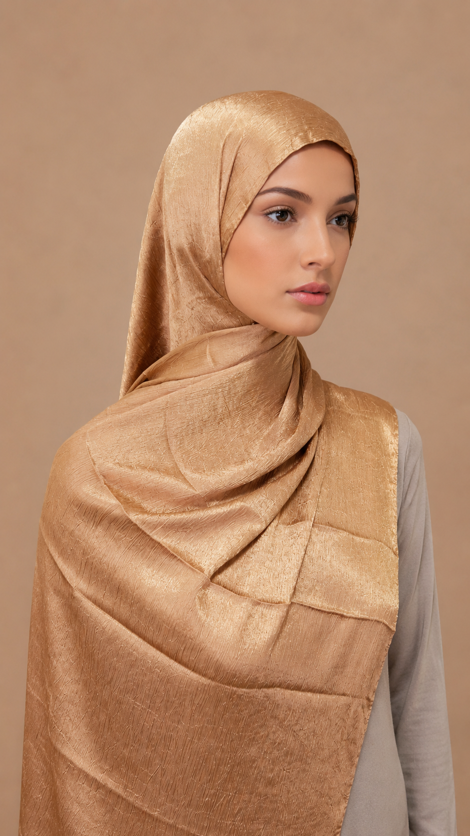 Gold Satin Satin Silk Shimmer Hijab