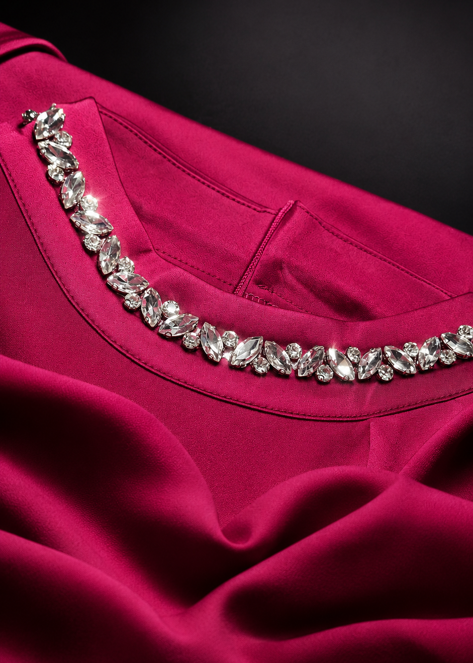 Midnight Rose Evening Gown - Crimson Red