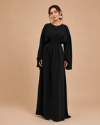 Classic Grace Pleated Maxi Dress - Black