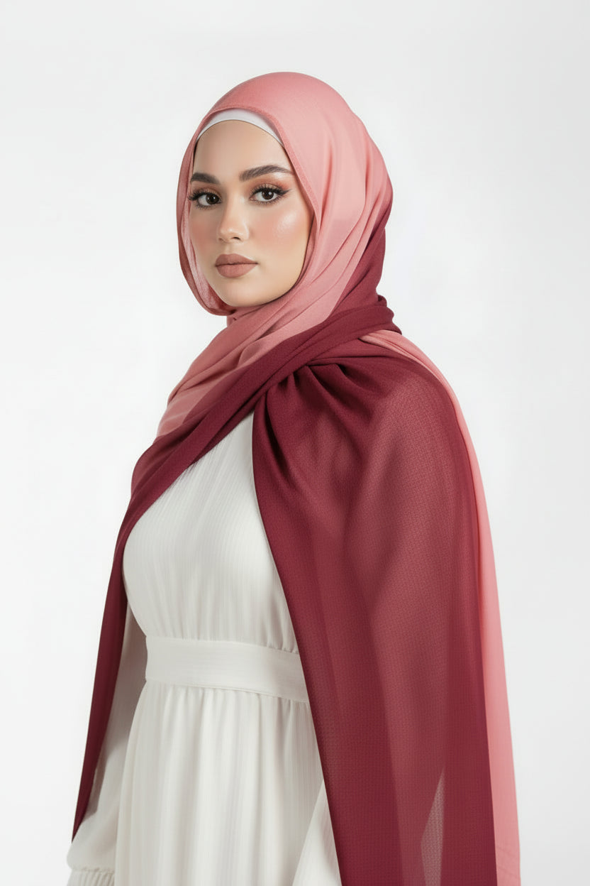 Blush Ruby Premium Ombre Modal Hijab