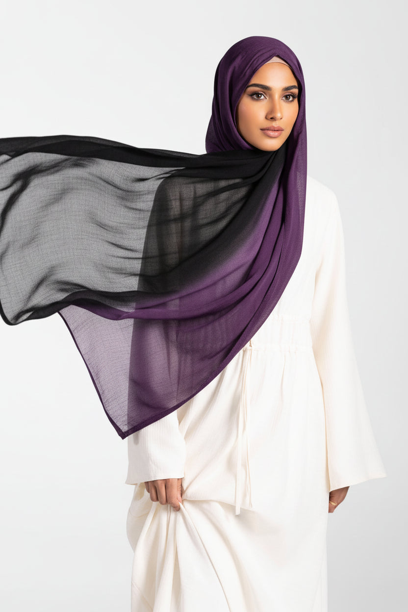 Royal Nightfall Premium Ombre Modal Hijab