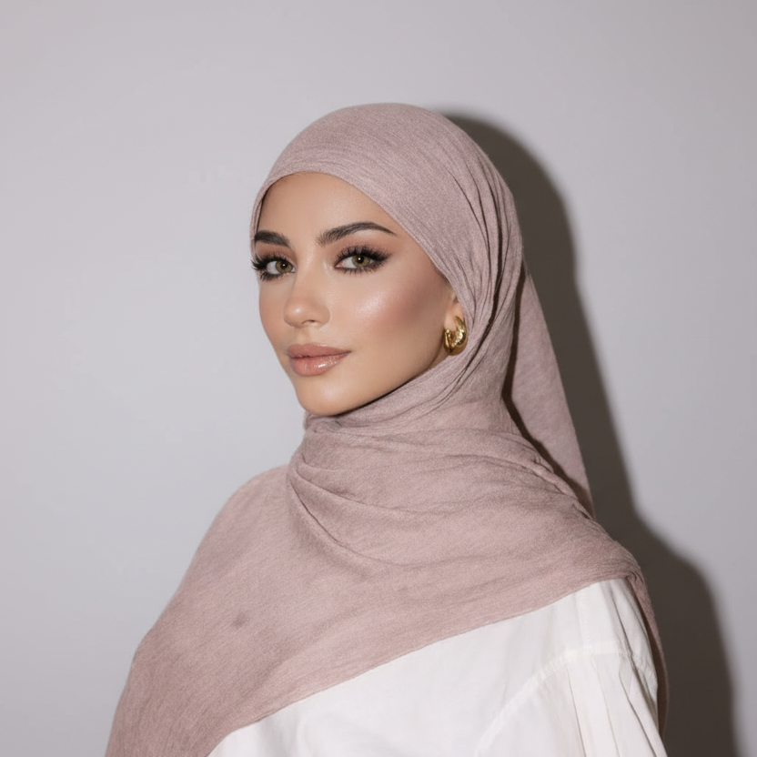 Textured Crinkle Hijab - Dusty Rose