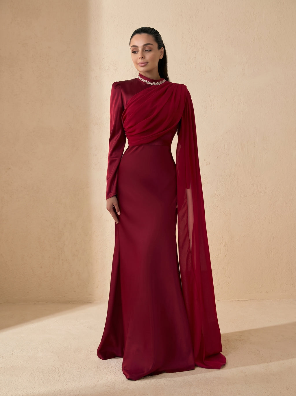 Midnight Rose Evening Gown - Crimson Red