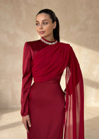 Midnight Rose Evening Gown - Crimson Red