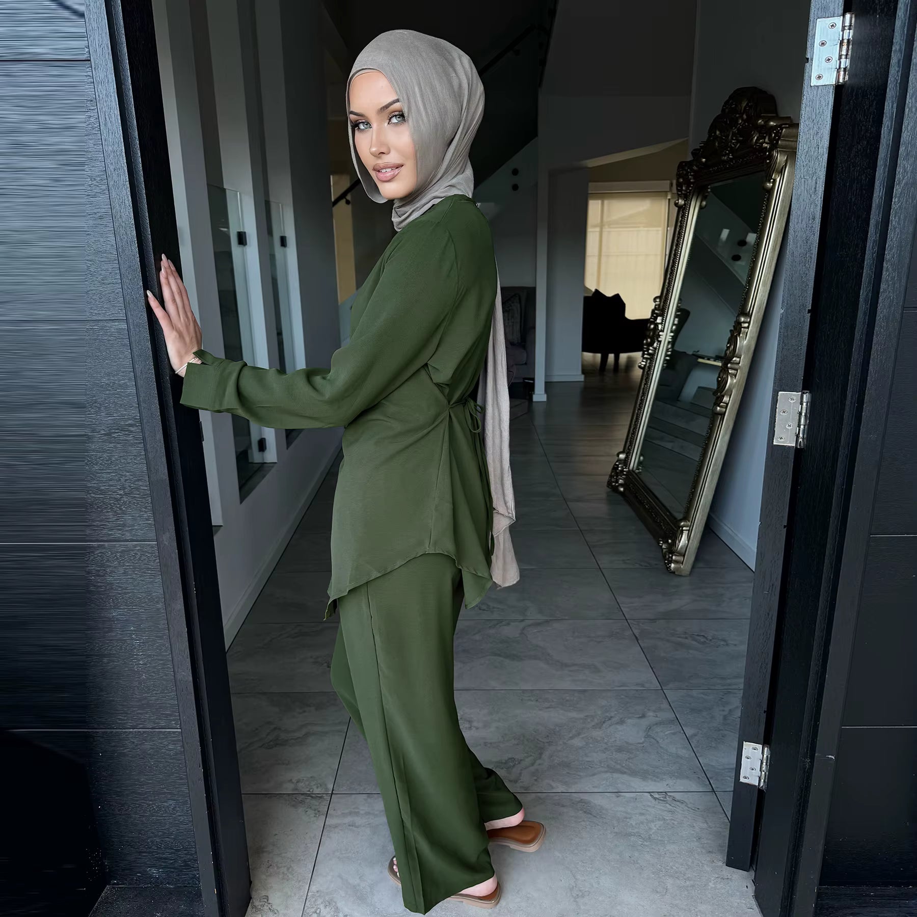 Soraya Co-Ord Set - Olive Luxe