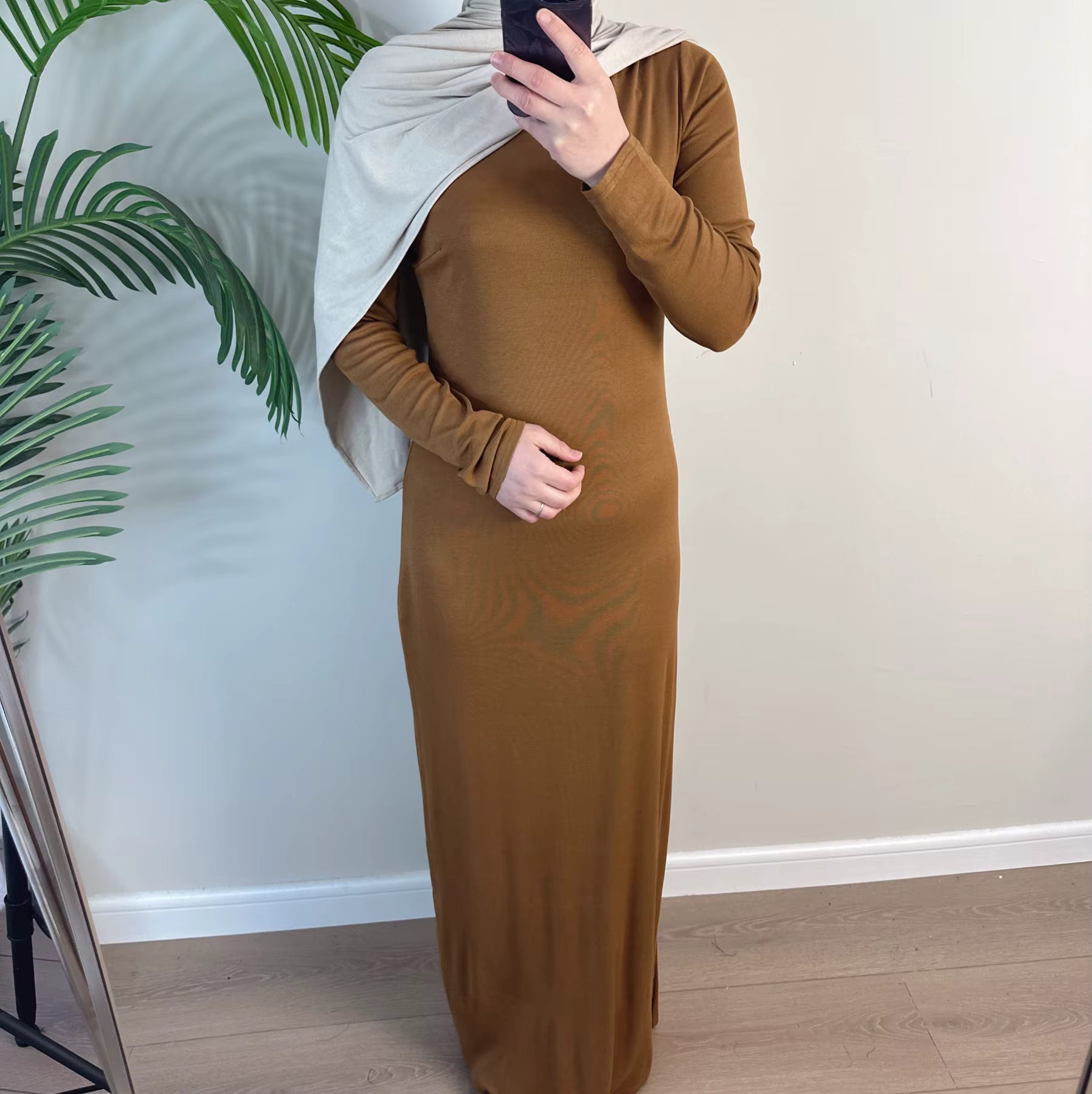 Ruby Bodycon Inner Slip Dress - Brown