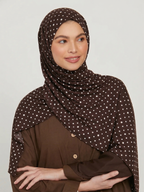 Polka Brown Printed Jersey Hijab