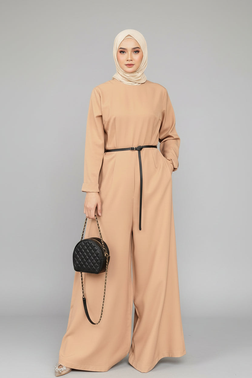 Zinat Modest Jumpsuit - Brown