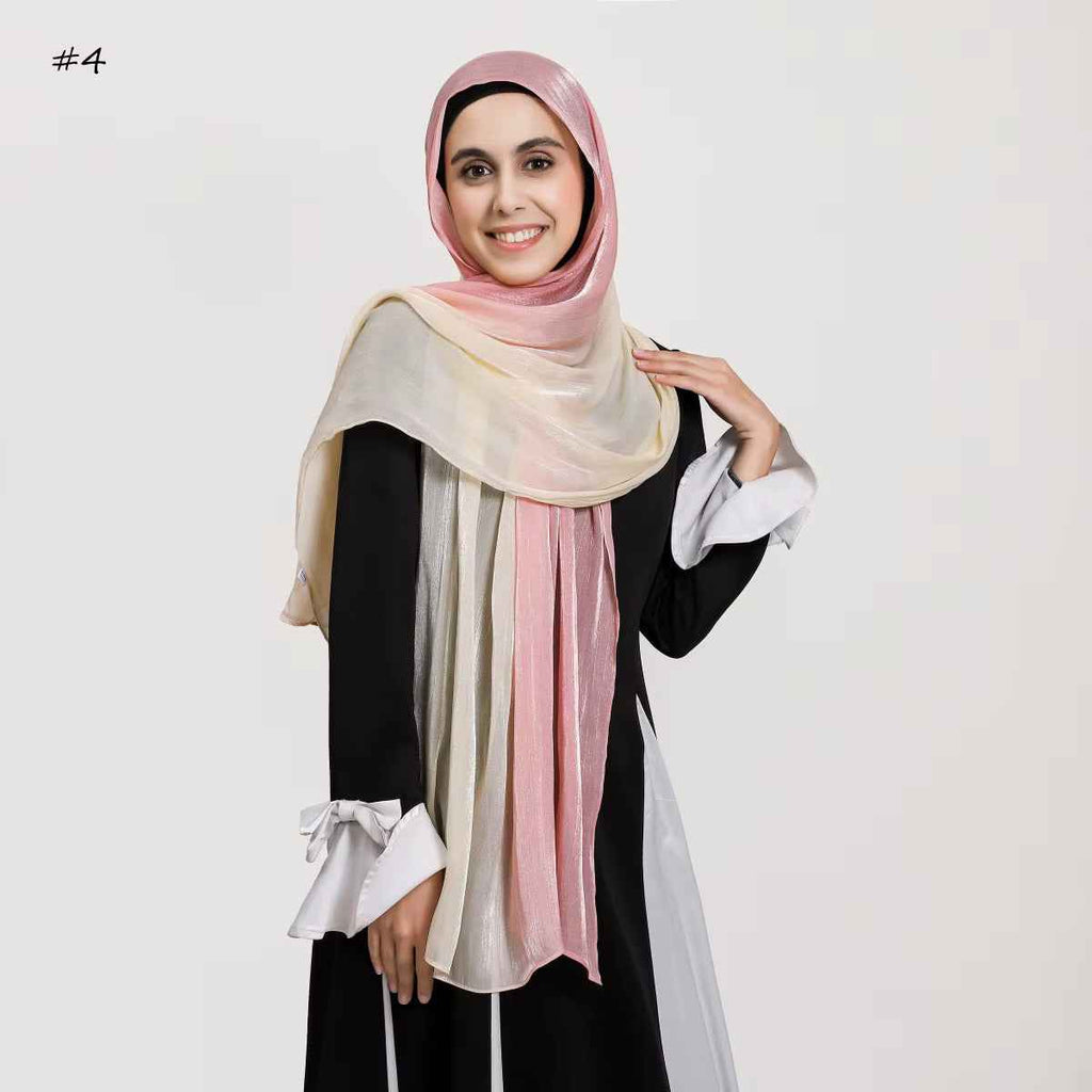 Blush to Cream Gradient Ombre Shimmer Shawl