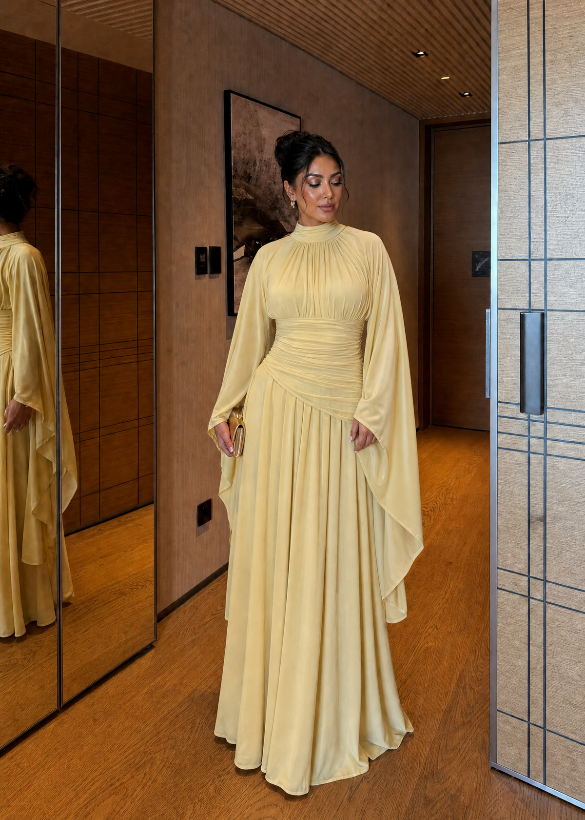 Baneen Flare Sleeve Maxi Dress - Butter Yellow