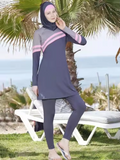 Sophie Three-Piece Ninja Modest Burkini Swim Set - Grey