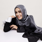 Silver to Jet Black Gradient Ombre Shimmer Shawl
