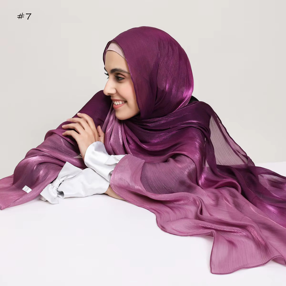 Plum to Mauve  Gradient Ombré Shimmer Shawl