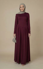 Ammara Asymmetric Fitted Maxi Dress - Burgundy