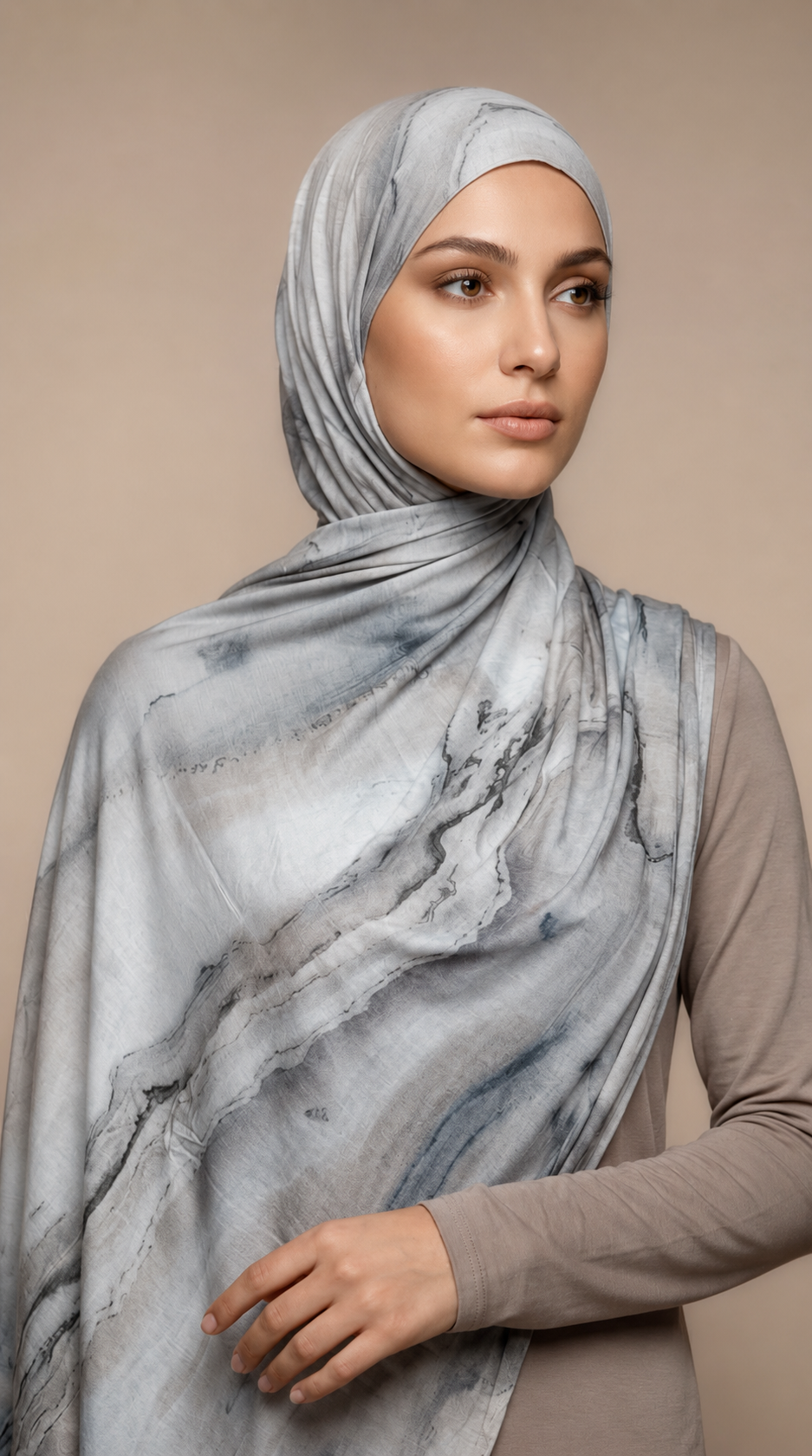 Marble Mist Printed Jersey Hijab