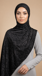 Grey Python Printed Jersey Hijab