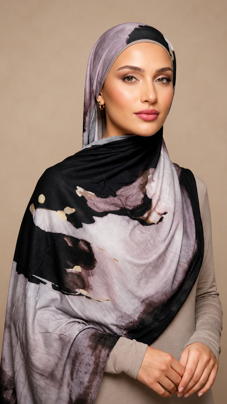 Lilac Shadow Printed Jersey Hijab