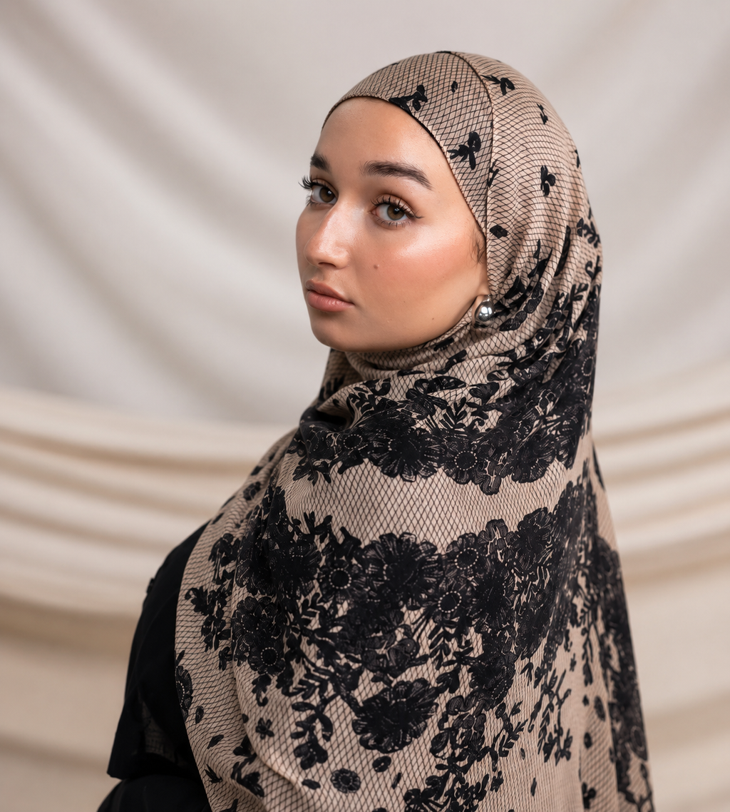 Chantilly Lace Printed Jersey Hijab
