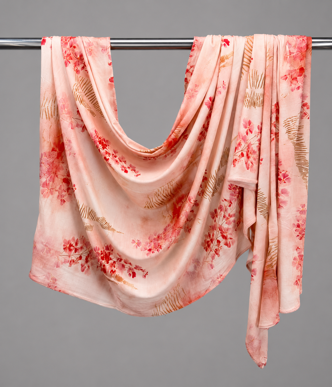 Peach Blossom Printed Jersey Hijab