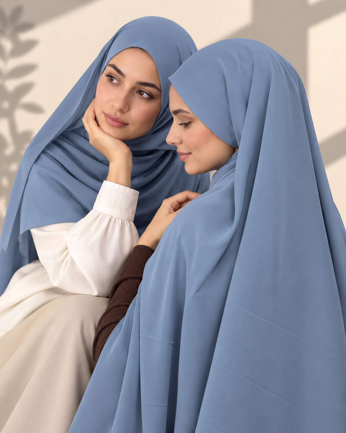 Premium Medina Silk Chiffon Hijab  – Ice Blue