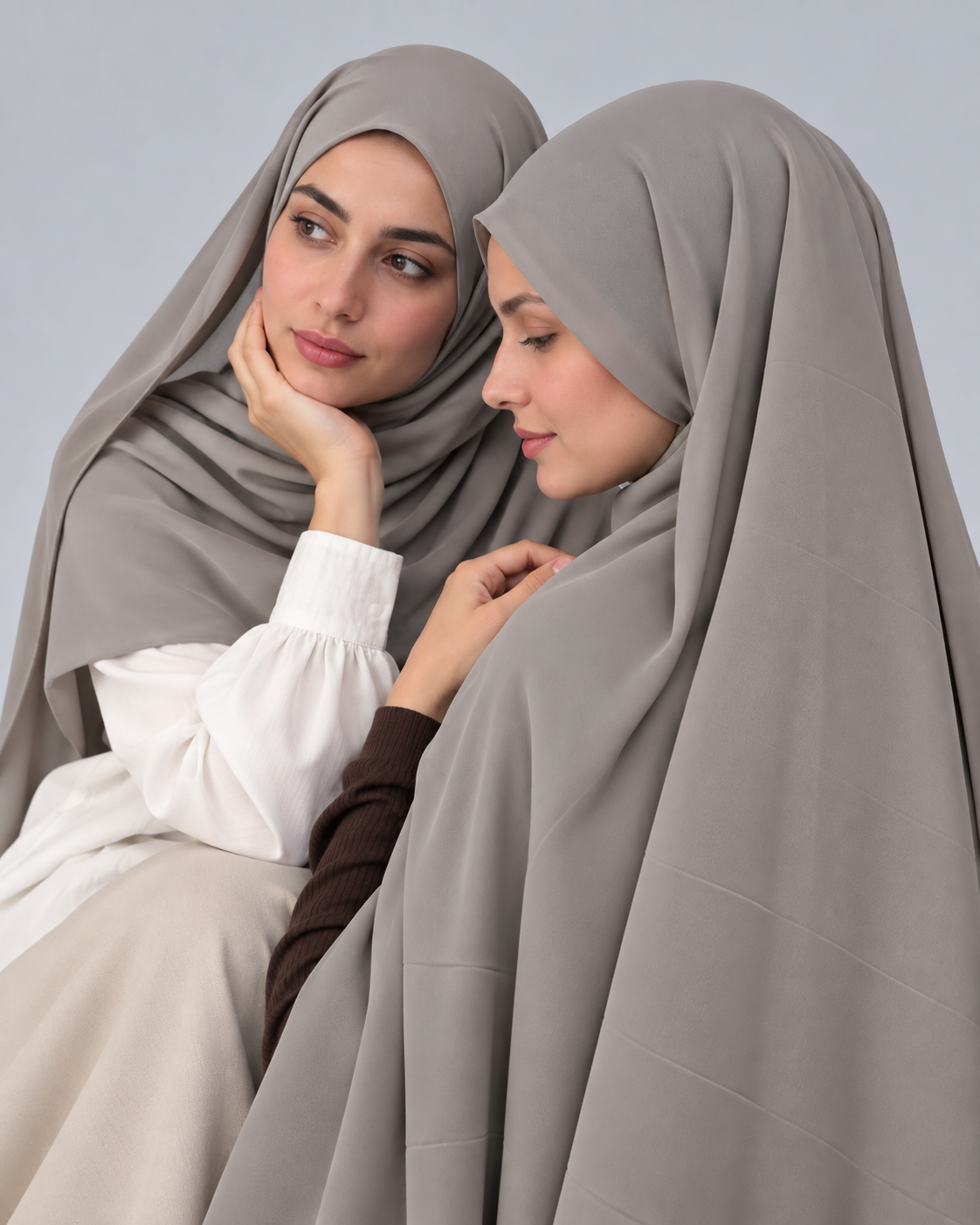 Premium Medina Silk Chiffon Hijab  –  Mushroom