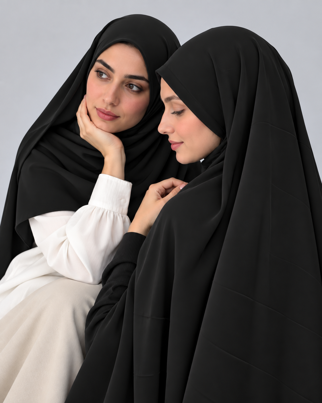 Premium Medina Silk Chiffon Hijab  –  Black