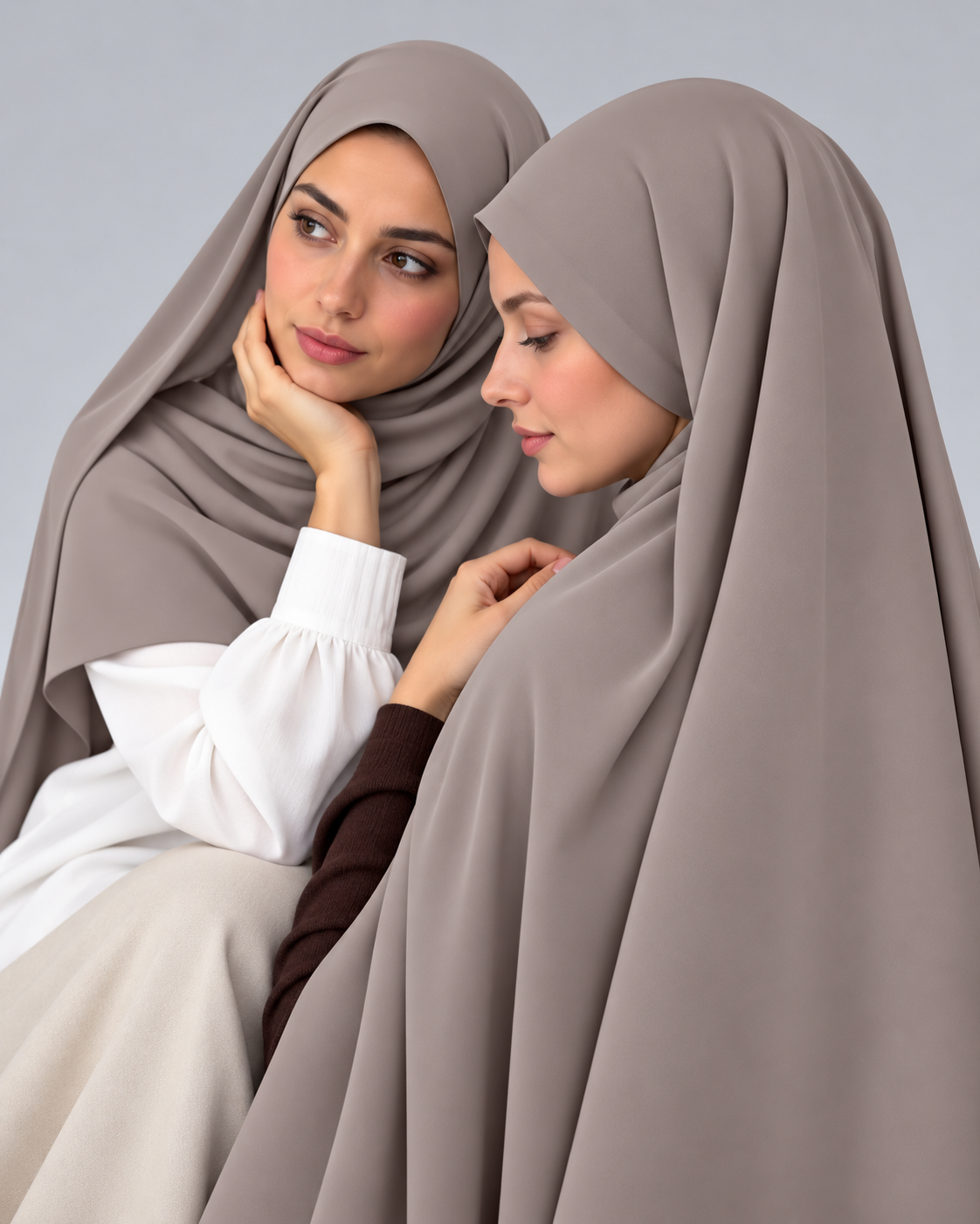 Premium Medina Silk Chiffon Hijab  –  Gray