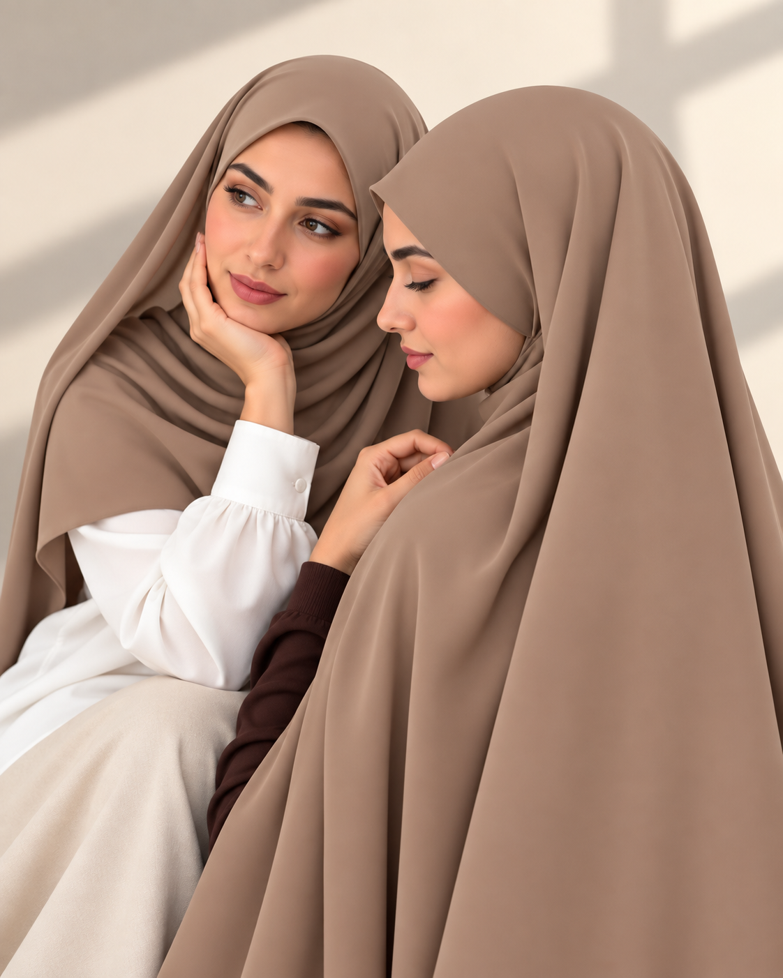 Premium Medina Silk Chiffon Hijab  –  Nude