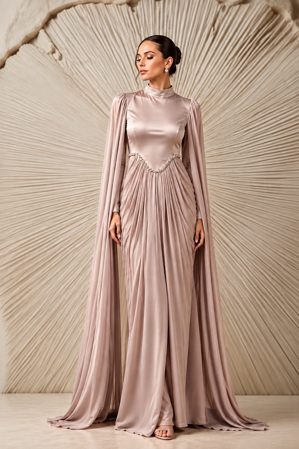 The Zara Evening Gown - Dusty Taupe