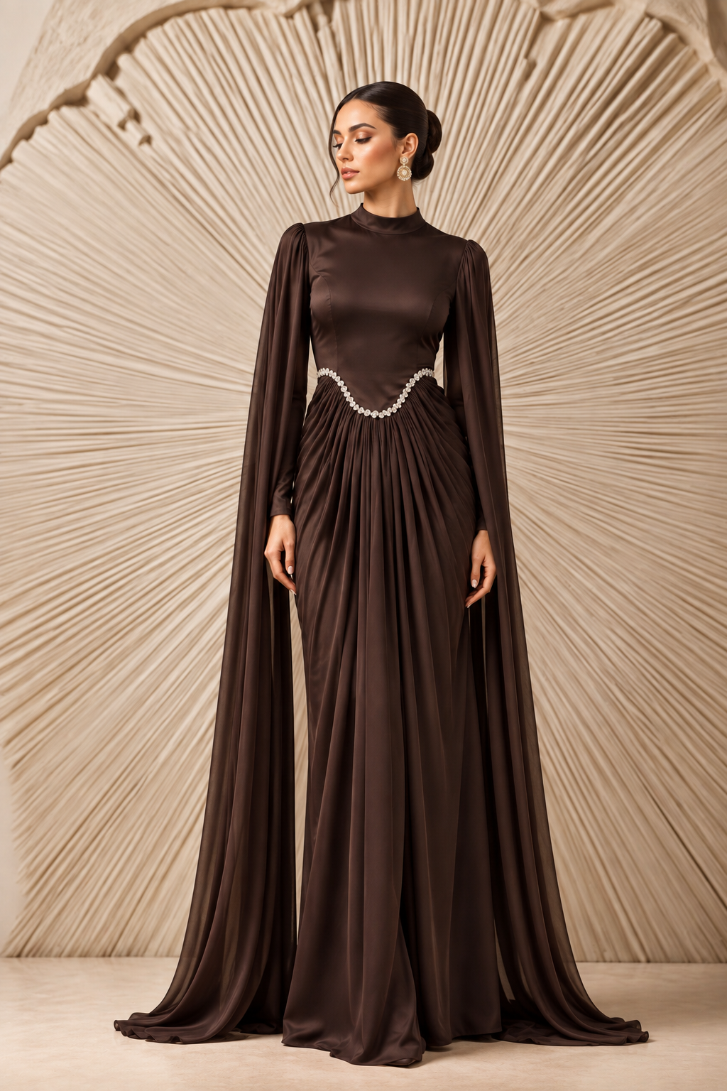 The Zara Evening Gown - Chocolate Brown