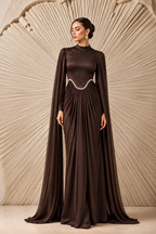 The Zara Evening Gown - Chocolate Brown