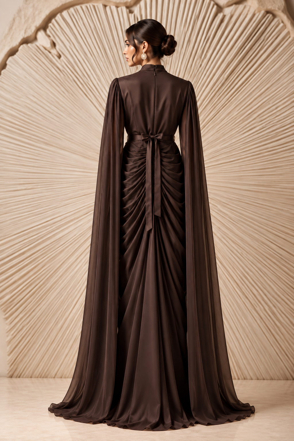 The Zara Evening Gown - Chocolate Brown