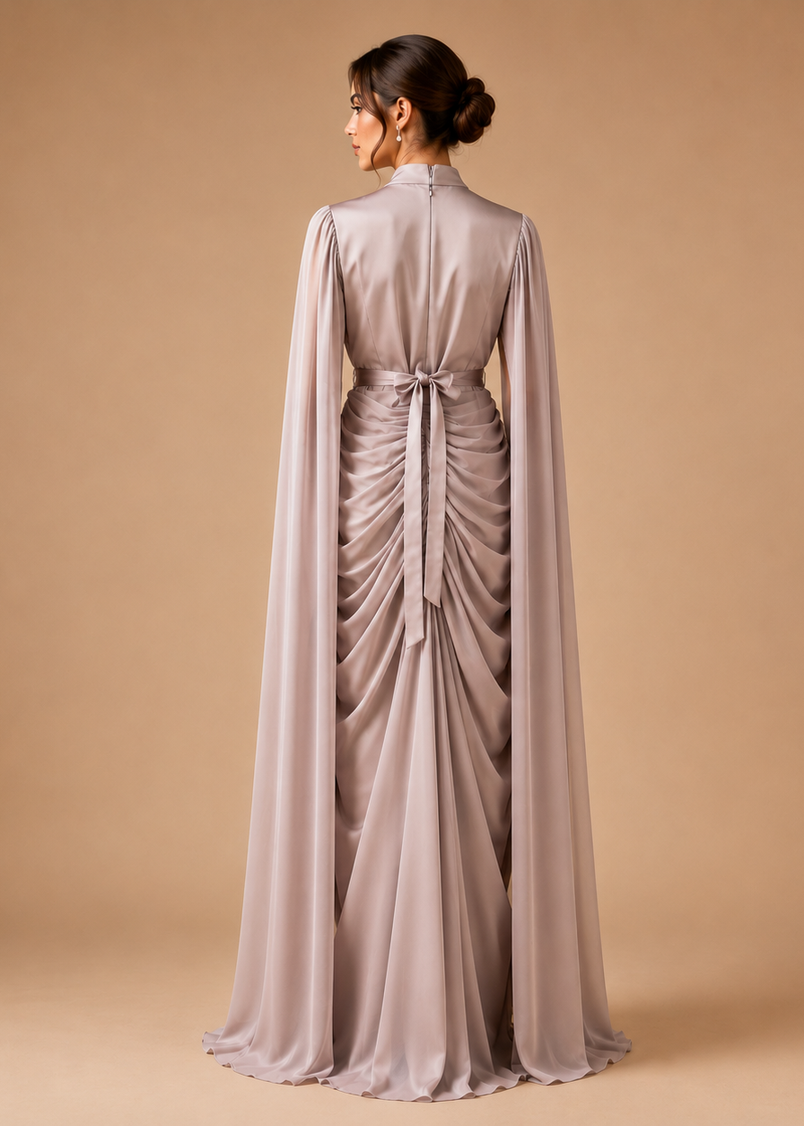 The Zara Evening Gown - Dusty Taupe