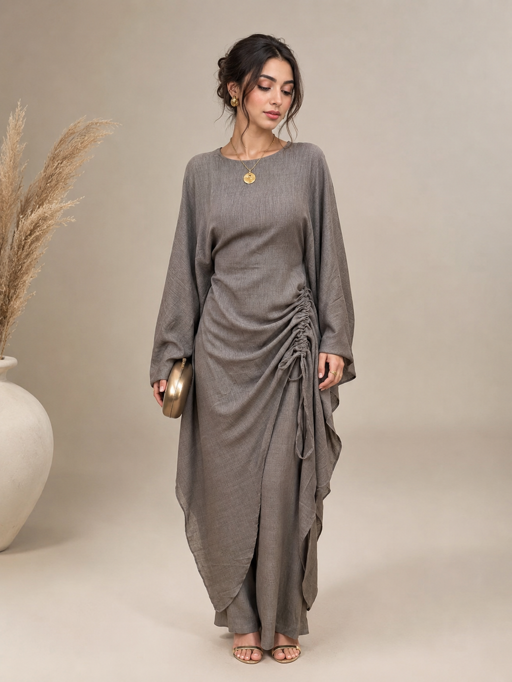 Inaya Batwing Set - Stone Grey