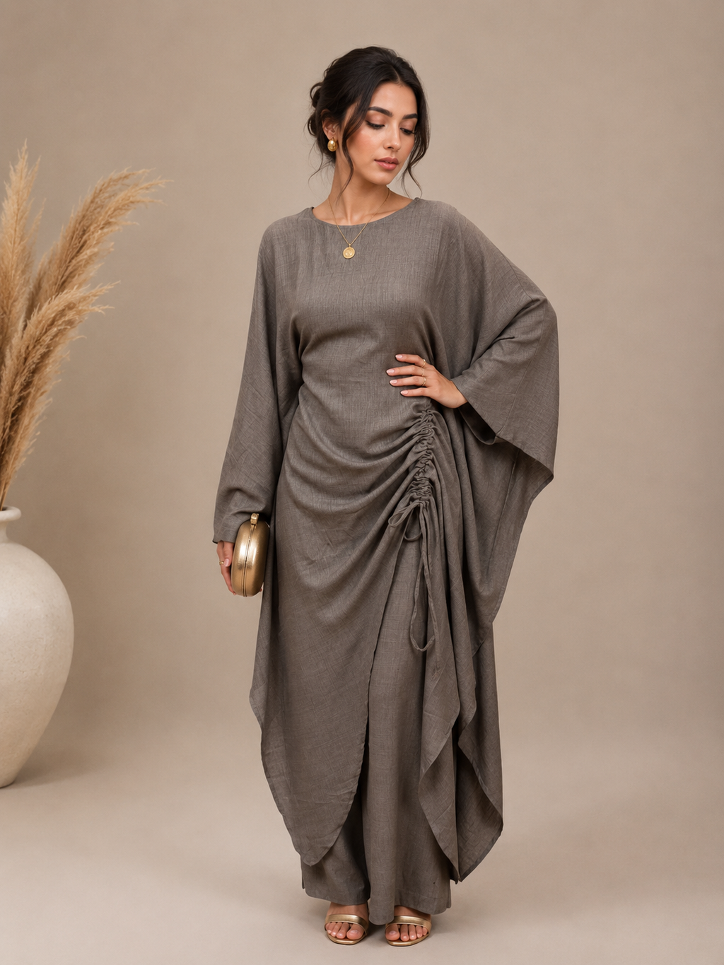 Inaya Batwing Set - Stone Grey