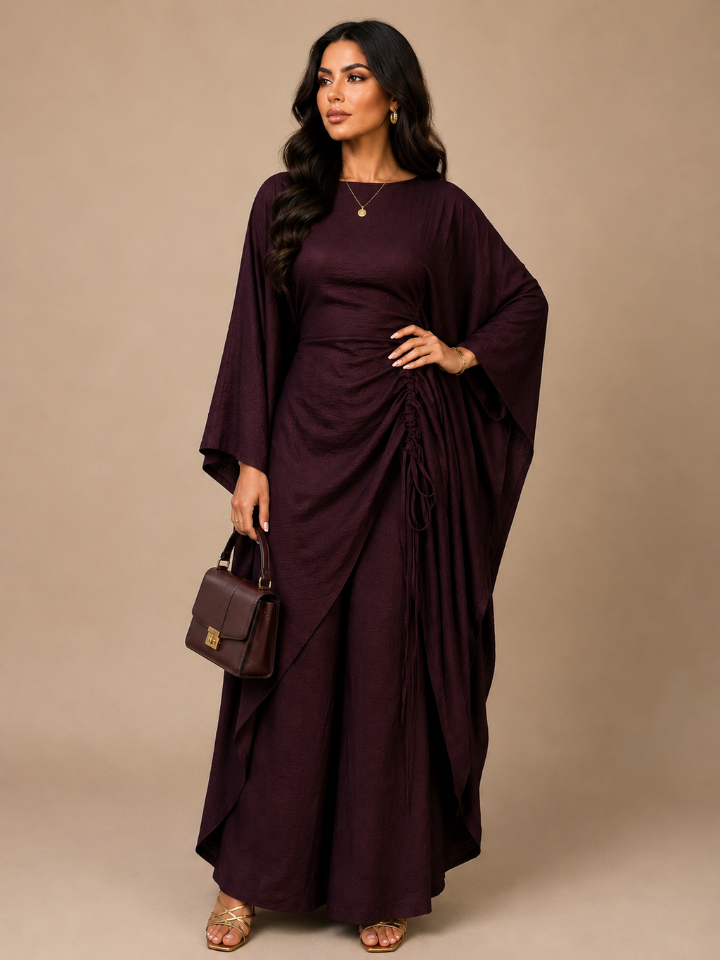 Inaya Batwing Set - Maroon