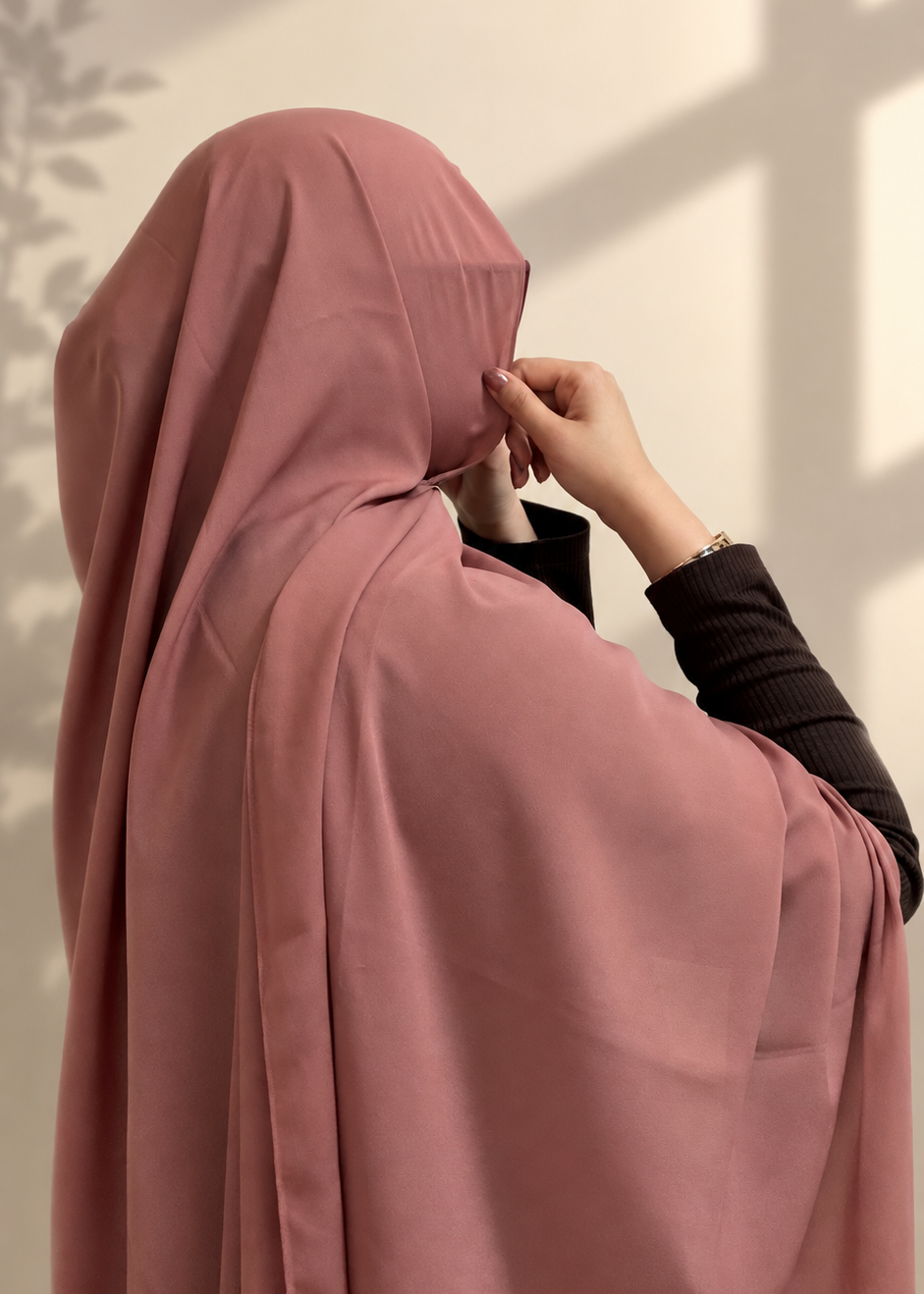 Premium Medina Silk Chiffon Hijab - Dusty Rose