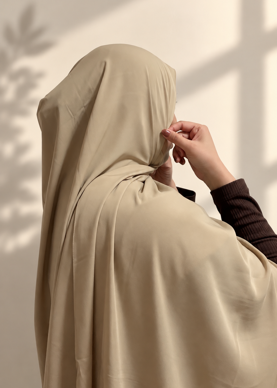 Premium Medina Silk Chiffon Hijab  –  Sand