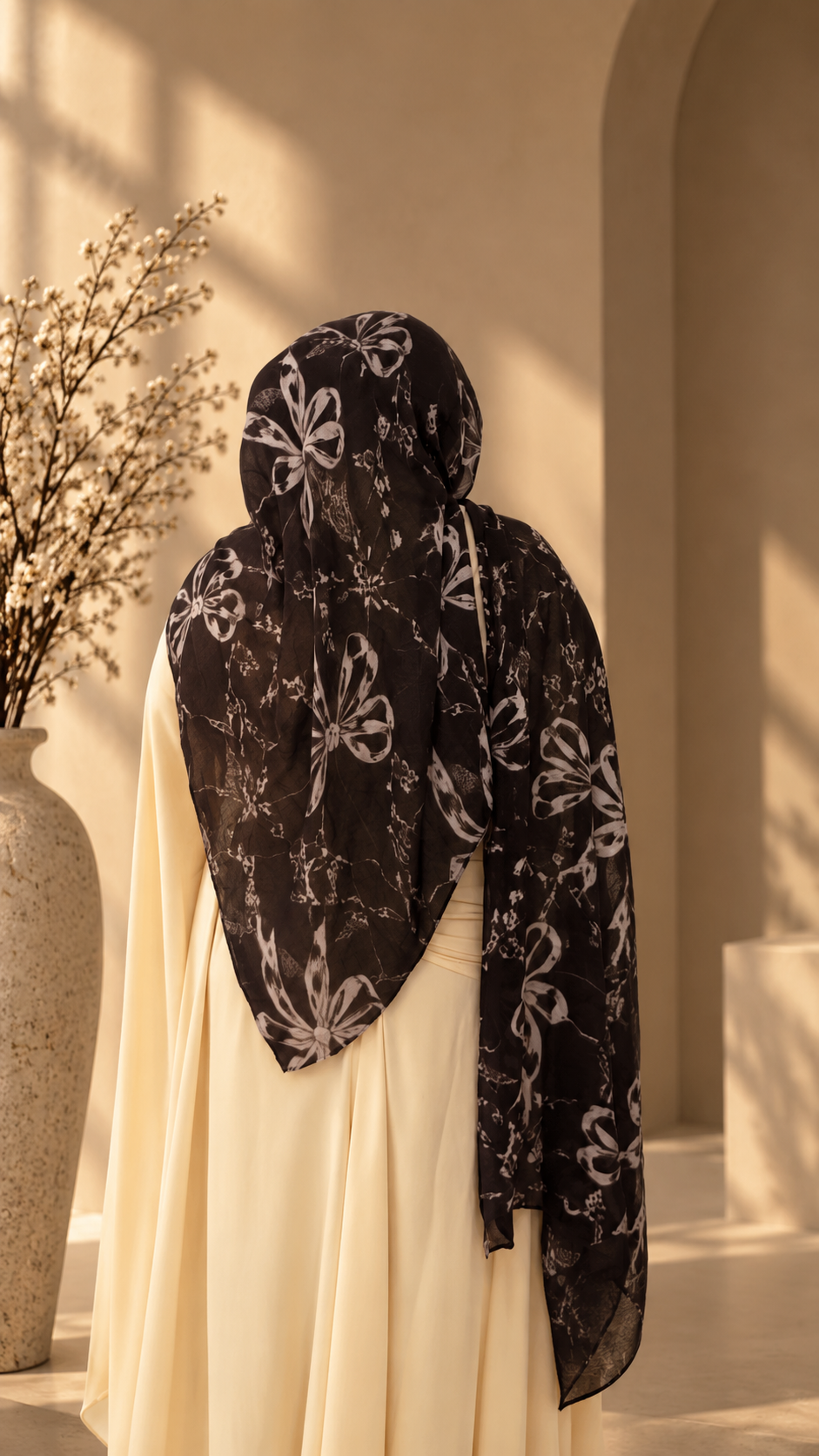 Cocoa Bow Printed Modal Hijab - OG VOL. 01