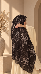Cocoa Bow Printed Modal Hijab - OG VOL. 01