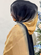 Gold & Black Gradient Ombré Shimmer Shawl