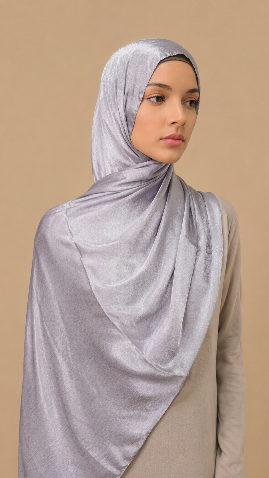 Sterling Silver Satin Silk Shimmer Hijab