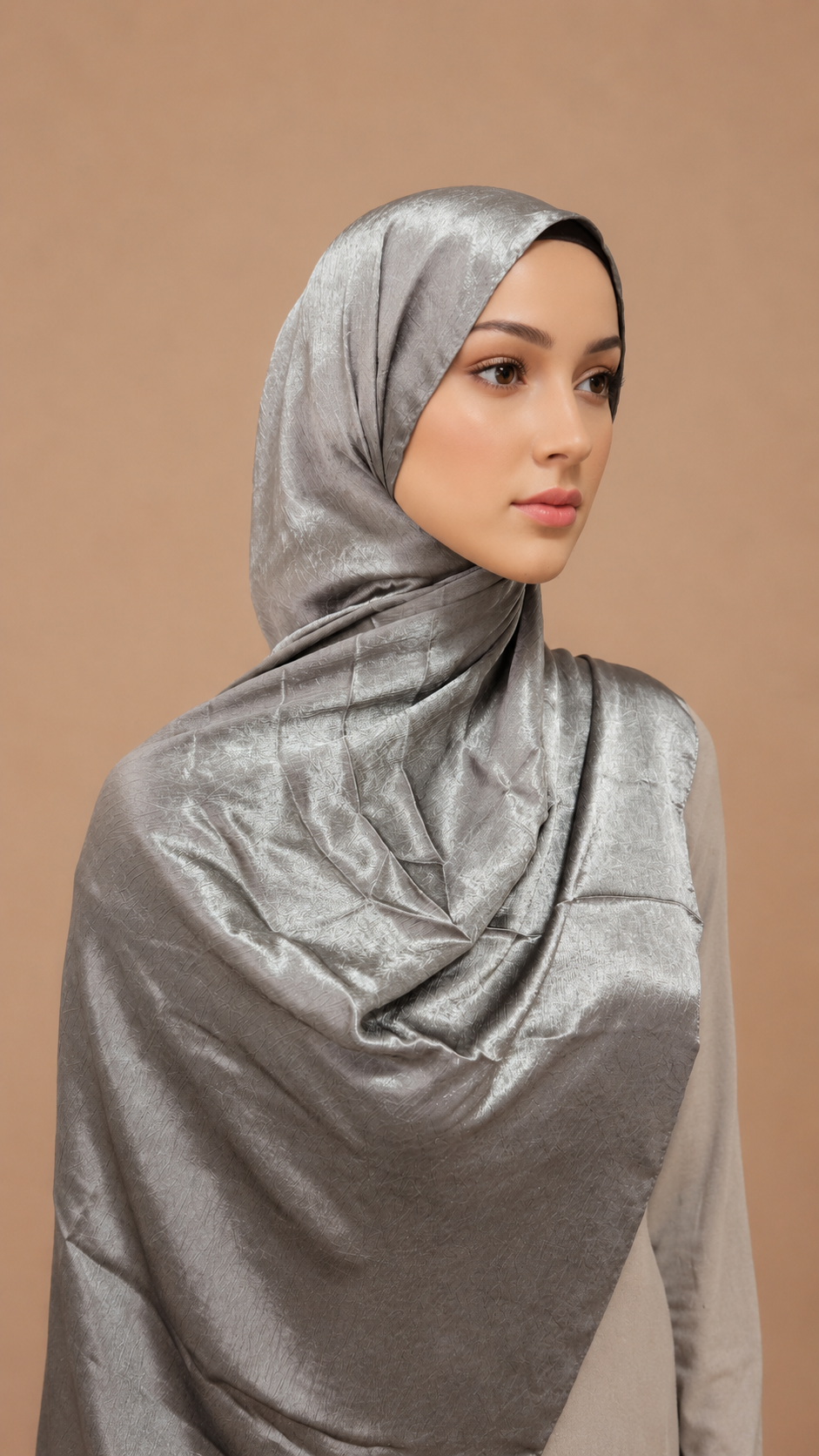 Platinum Satin Silk Shimmer Hijab