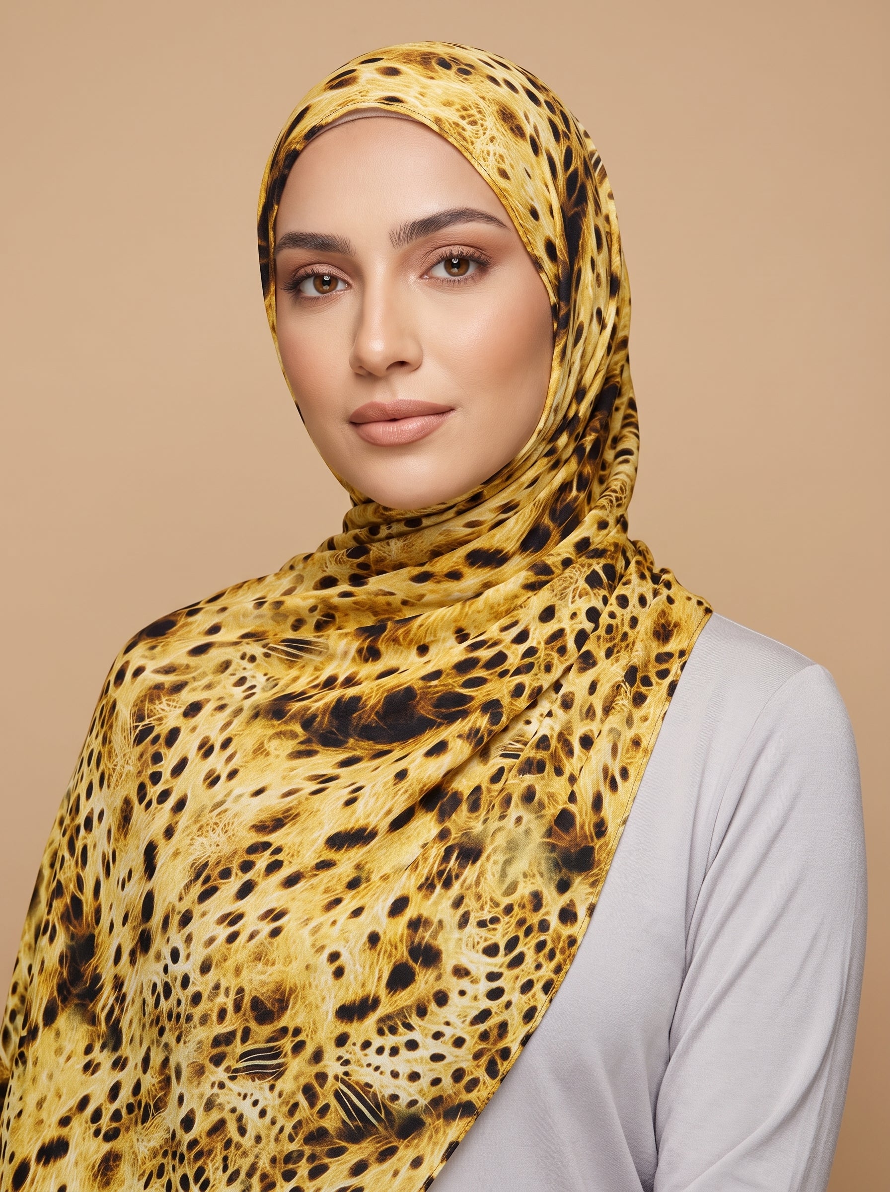 Solar Cheetah Printed Jersey Hijab