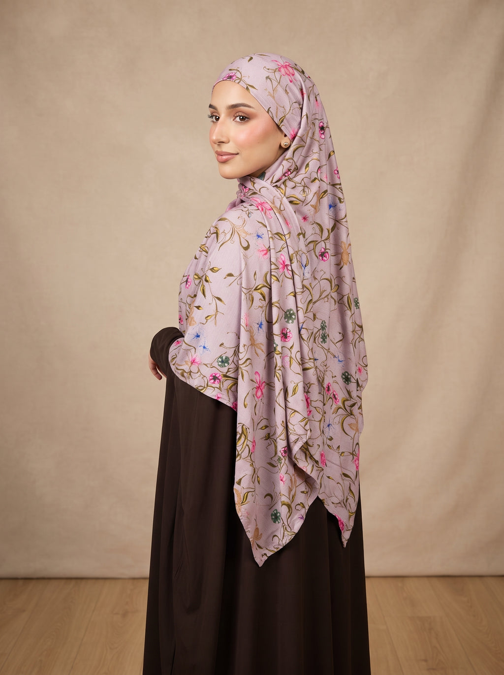Secret Garden Printed Jersey Hijab - Pink