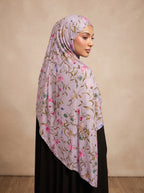 Secret Garden Printed Jersey Hijab - Pink