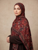 Copper Paisley Printed Jersey Hijab