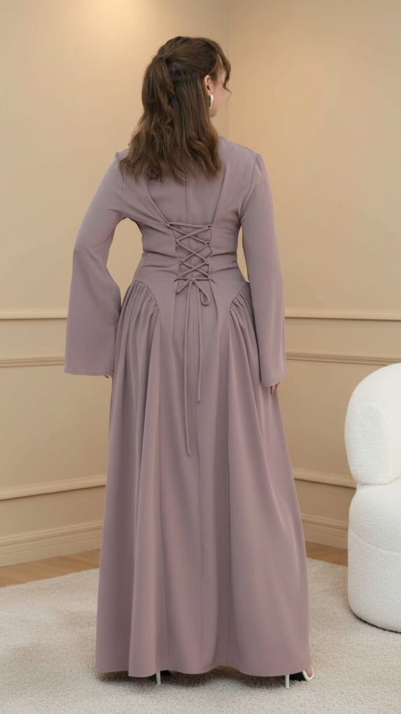 Rosé Lace-Back Dress